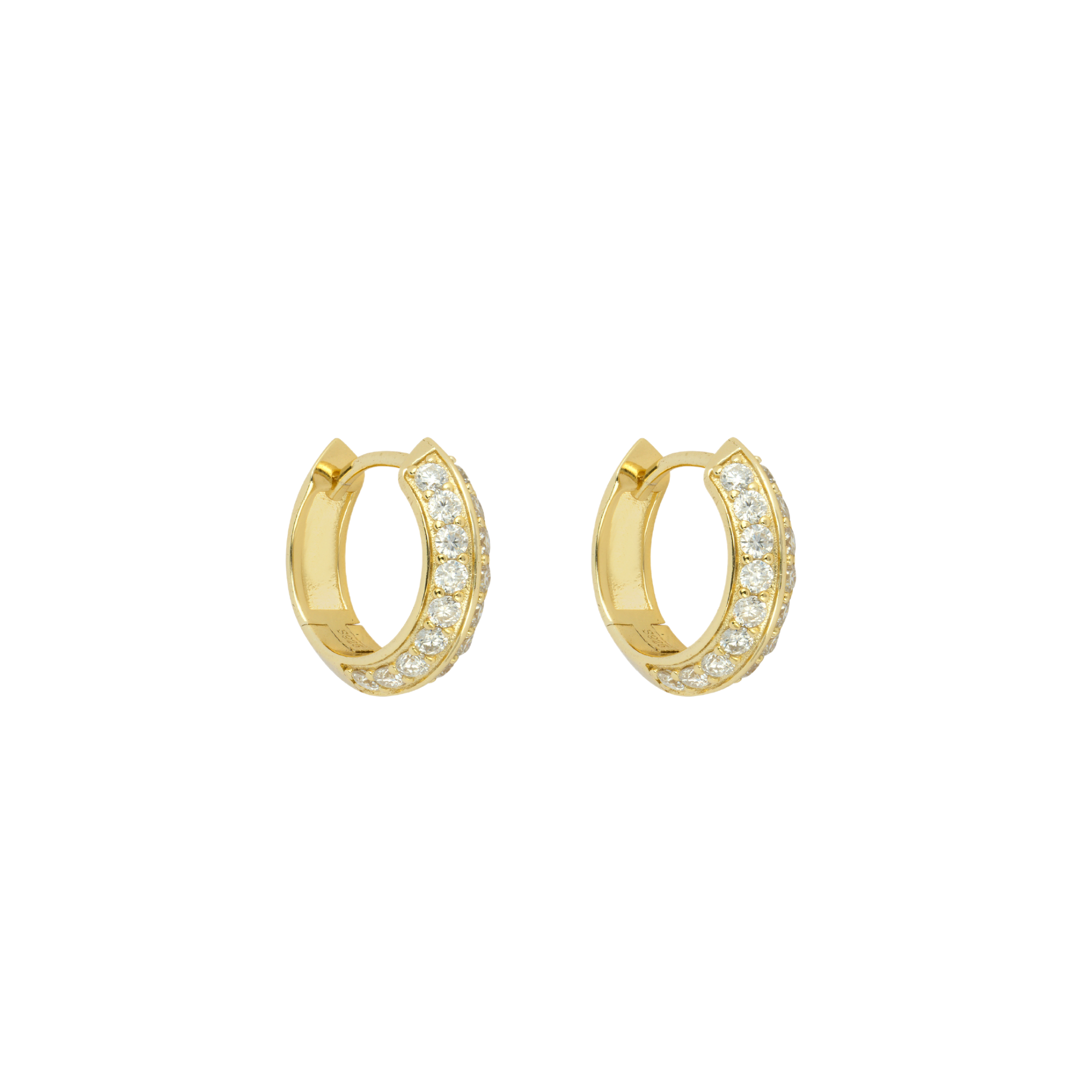 Gold Moissanite Diamond Hoop Earrings | Mens Earrings - Twistedpendant