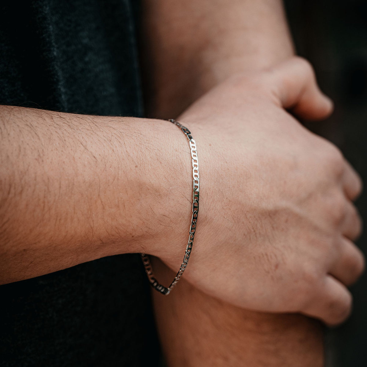 Silver Flat Mariner Bracelet (3MM)