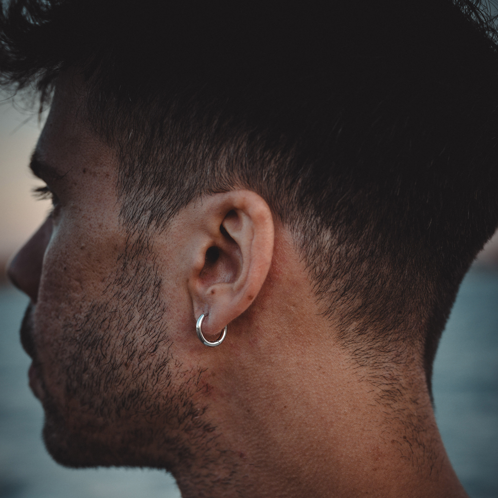 Mens chunky hot sale hoop earrings
