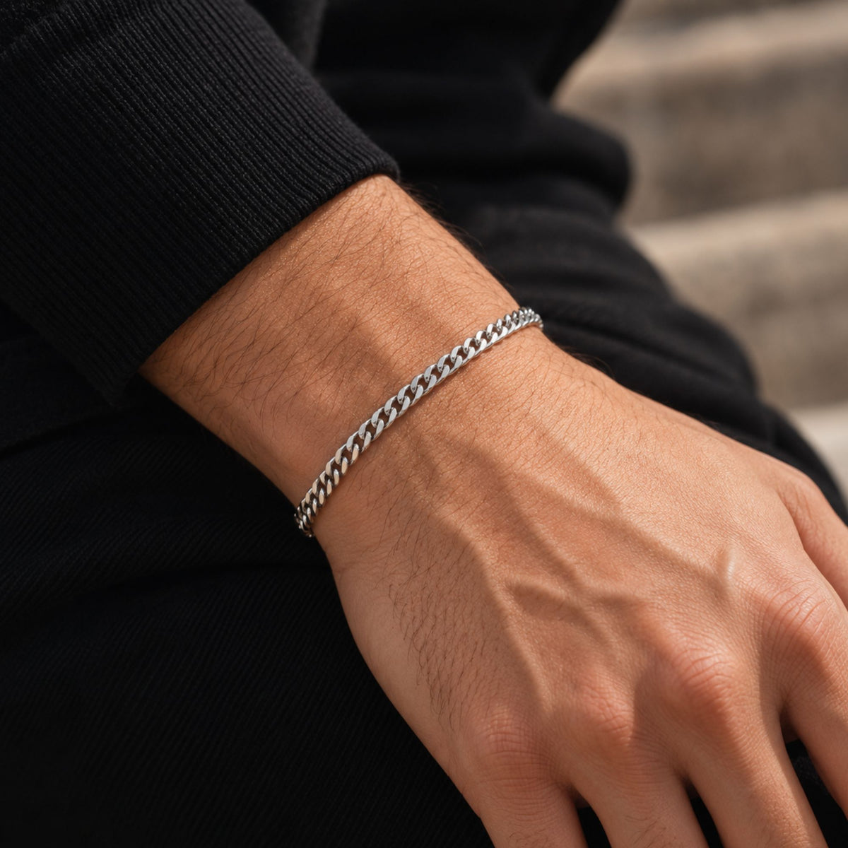 Silver Cuban Bracelet (4MM)