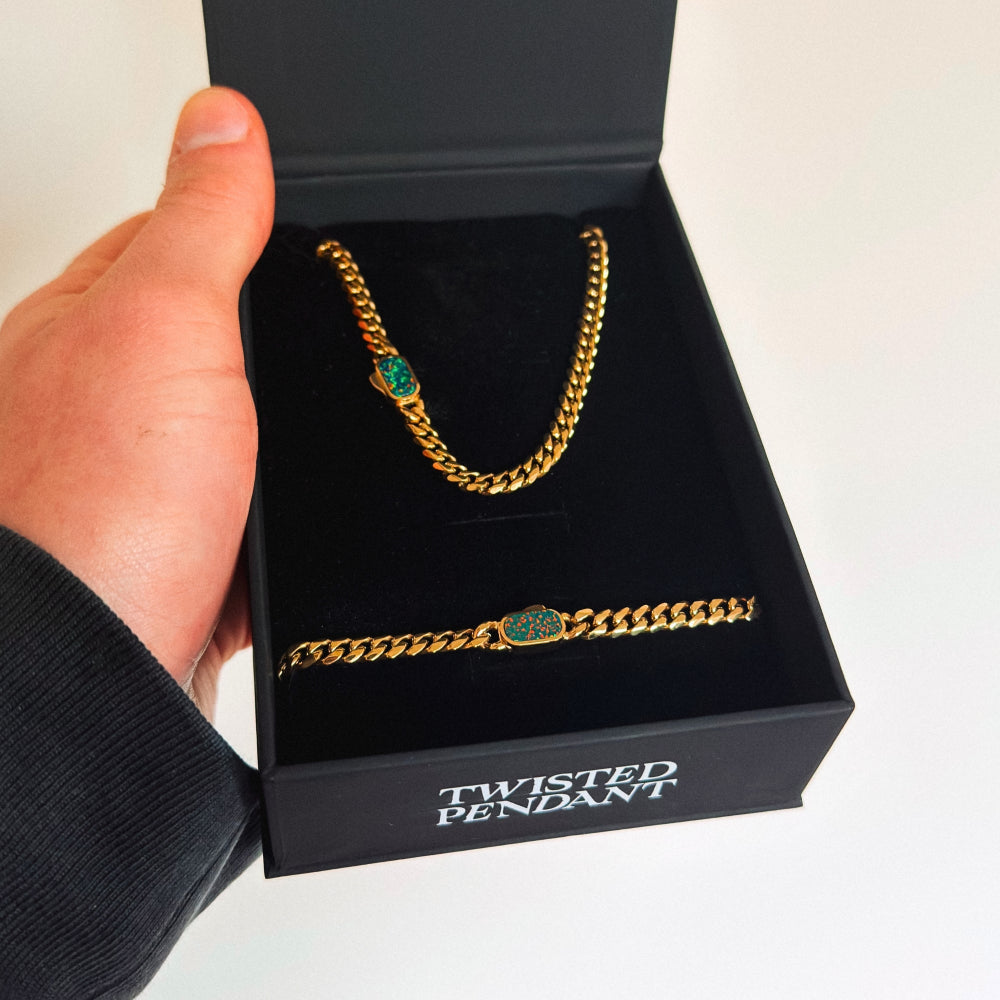 Opal Cuban Set - Gold