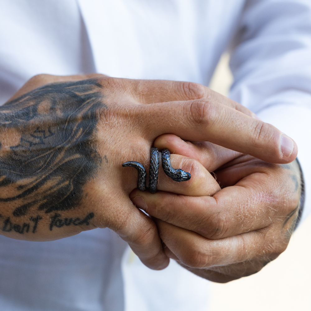 Men's serpent ring discount