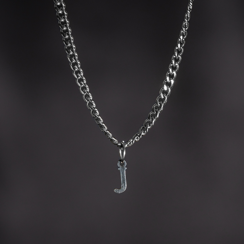 Initial Necklace For Men - Mini Silver Initial With Chain - By Twistedpendant
