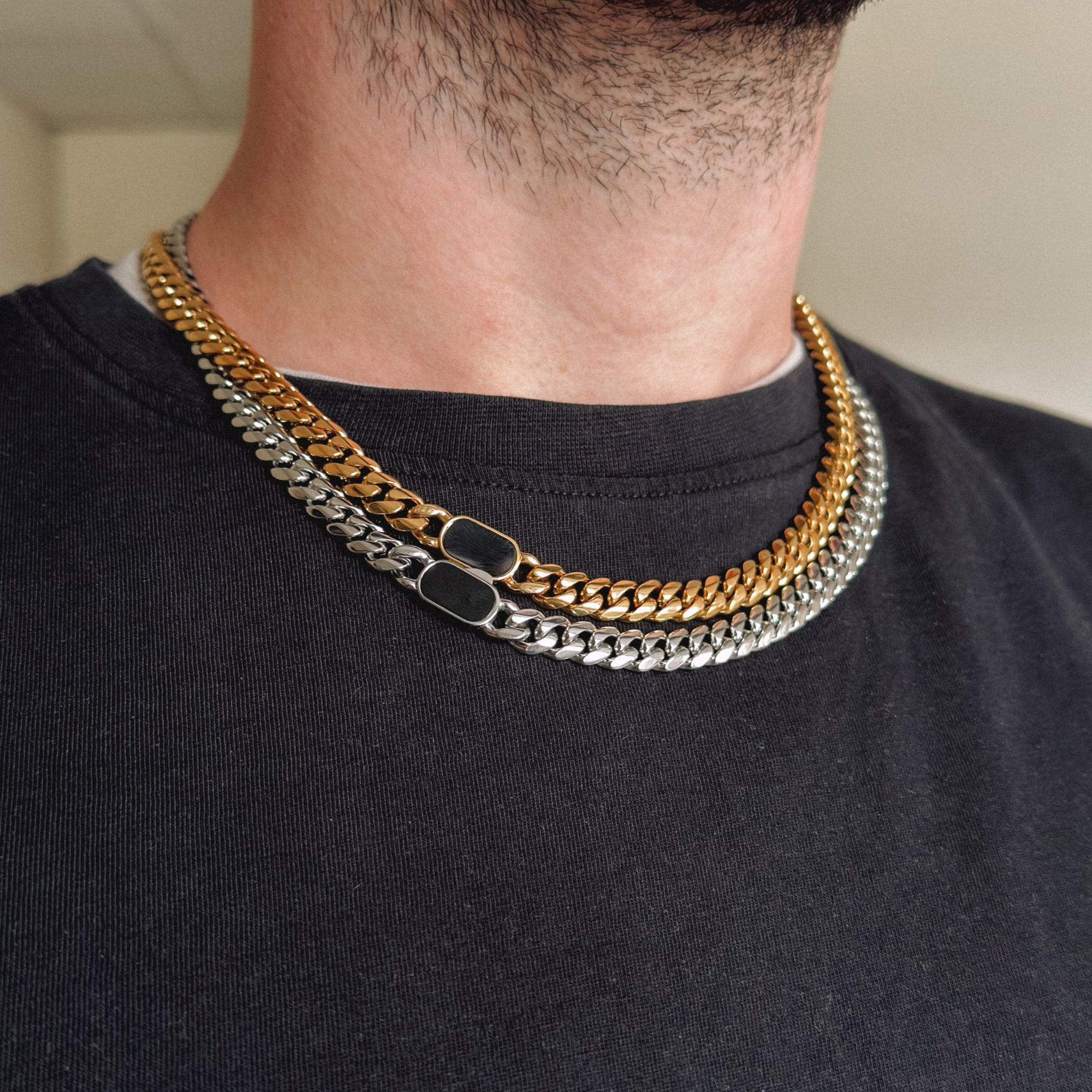 Onyx Thick Cuban Chain (8MM) - Silver