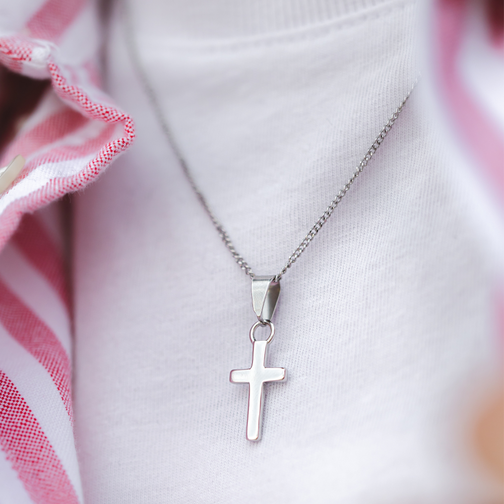 Mens Sterling Silver Cross Pendant Mens Silver Necklace