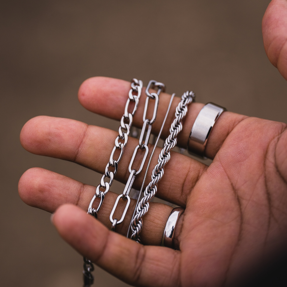 Men's Silver Rope Bracelet (5mm) - Silver Bracelet For Men | Twistedpendant