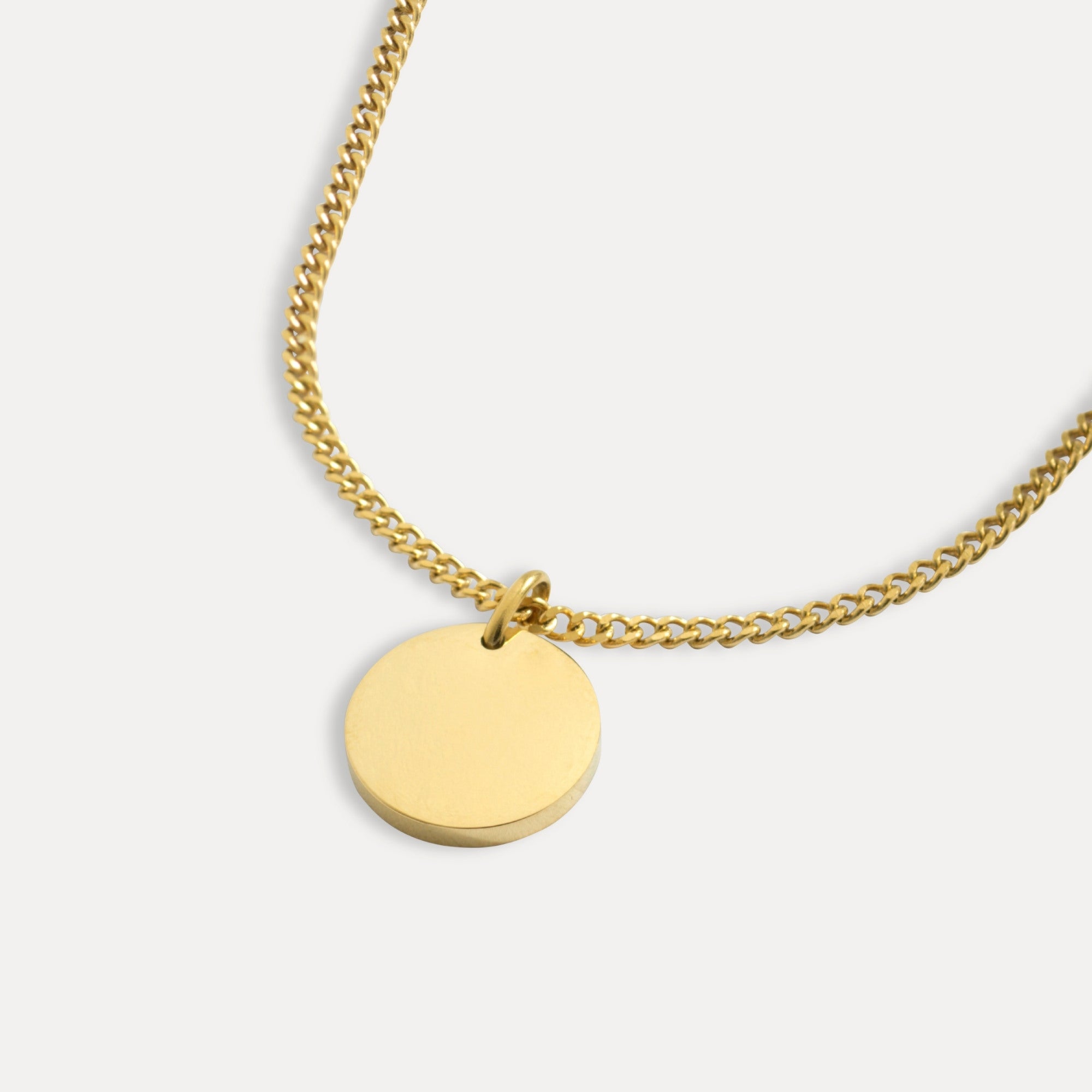 18K Gold Circle Pendant Necklace - Mens Necklaces By Twistedpendant