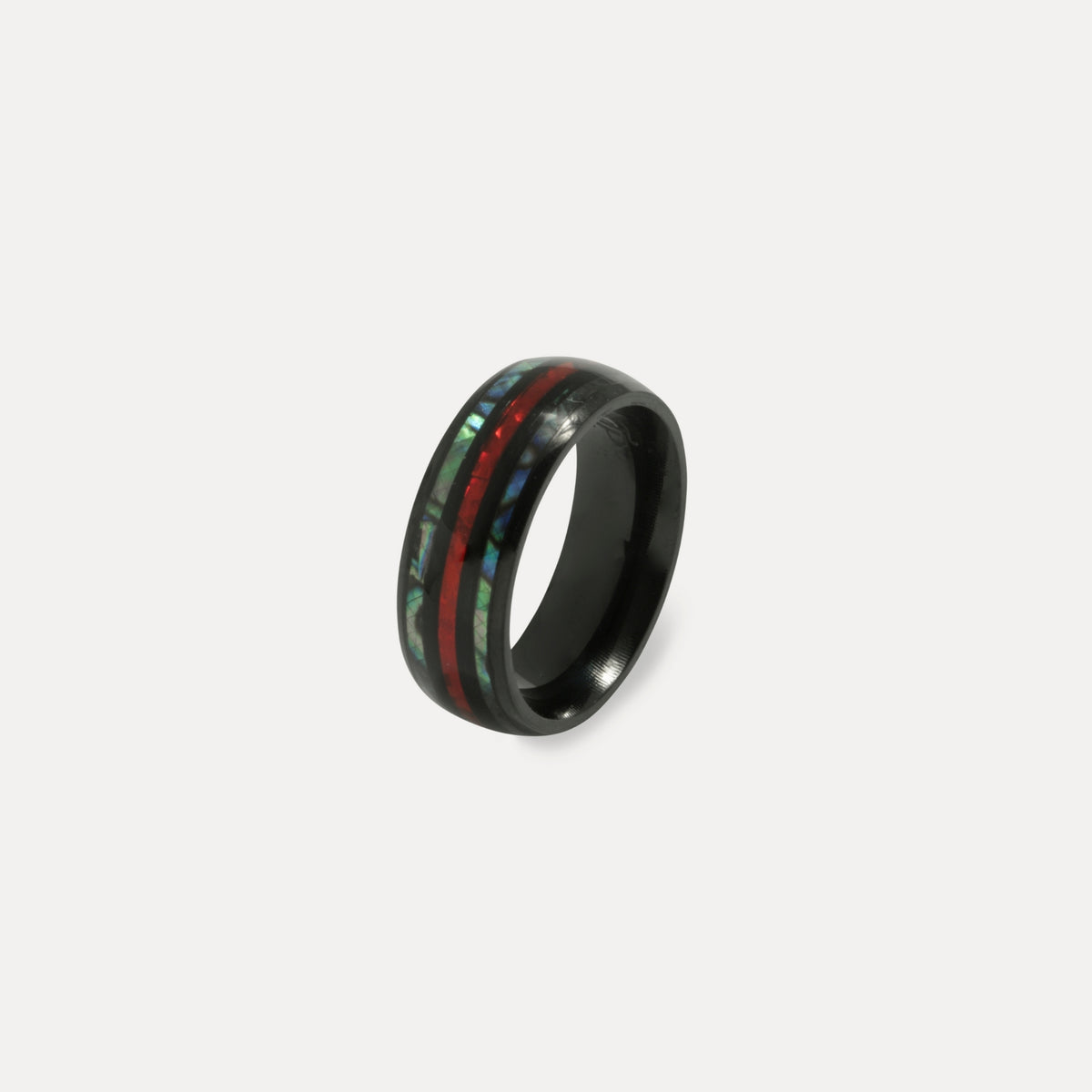 Red Fire Opal Ring - Black