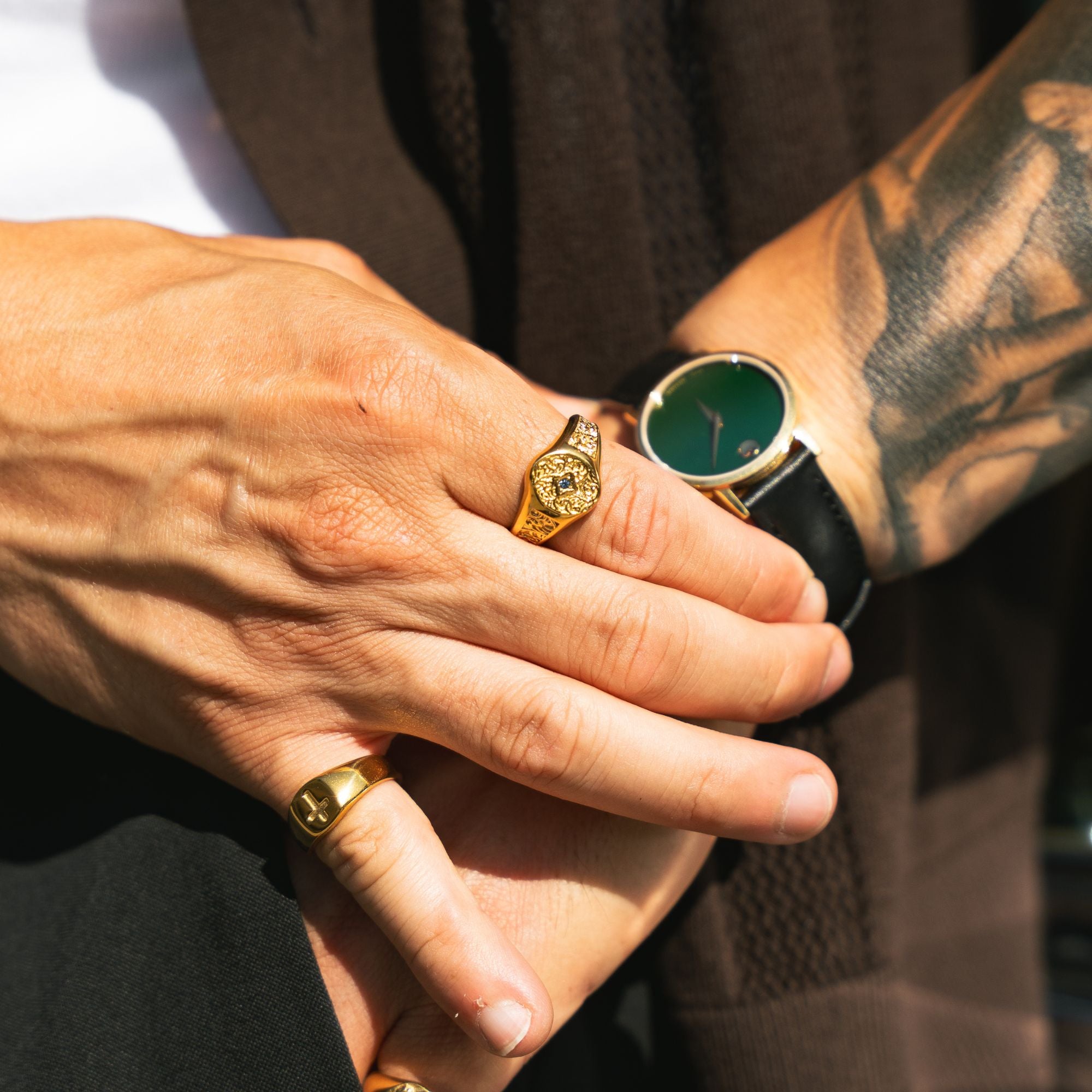 Micro Cross Ring (Gold)