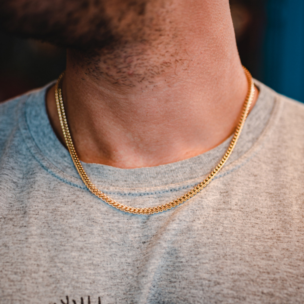 18k Gold Franco Chain (4MM) - Mens Gold Chains | Twistedpendant