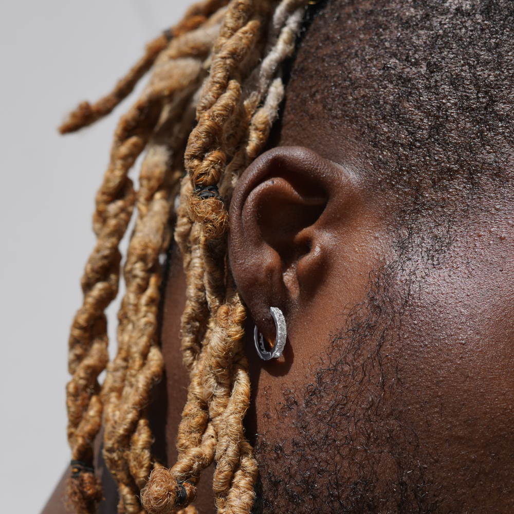 Mens Diamond Hoop Earrings | Mens Silver Earrings - Twistedpendant