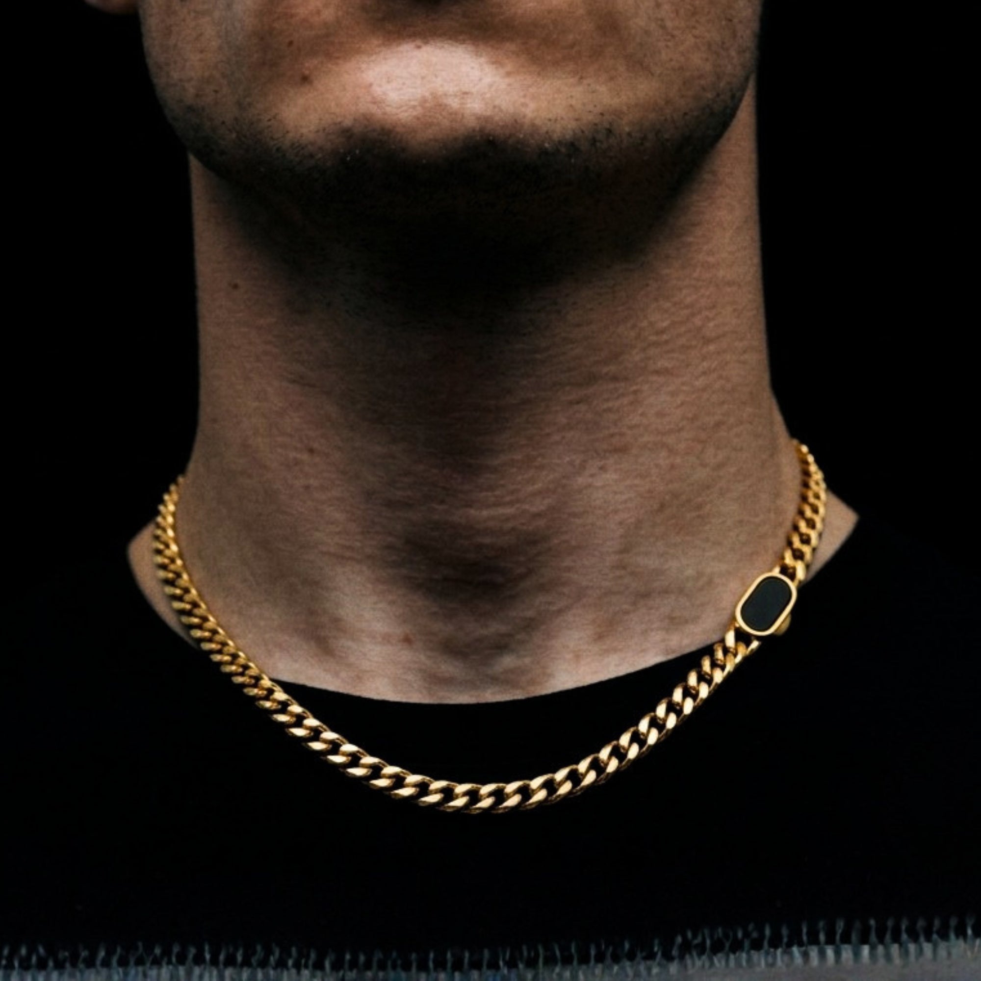 Onyx Thick Cuban Chain (8MM) - Gold