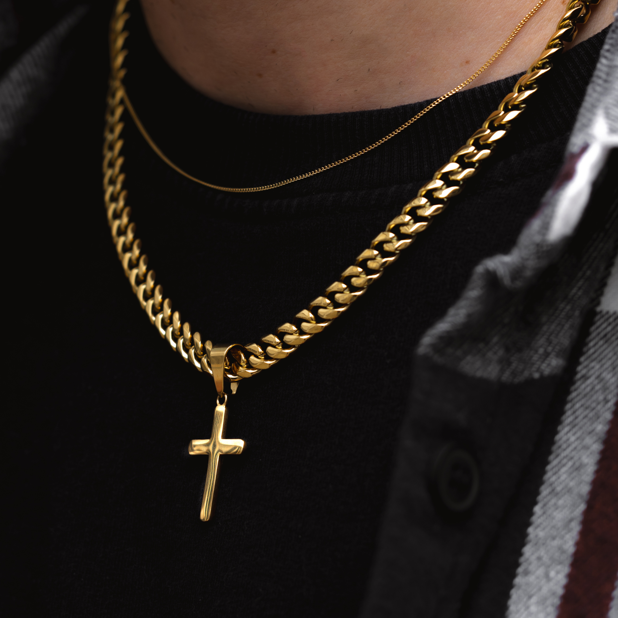 Thick Silver Cross Choker Chain - Cross Choker Chain By Twistedpendant