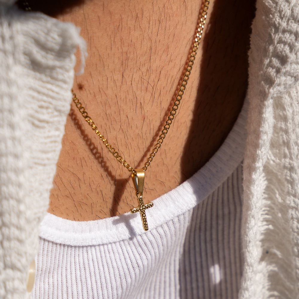 Micro Hammered Cross - Silver