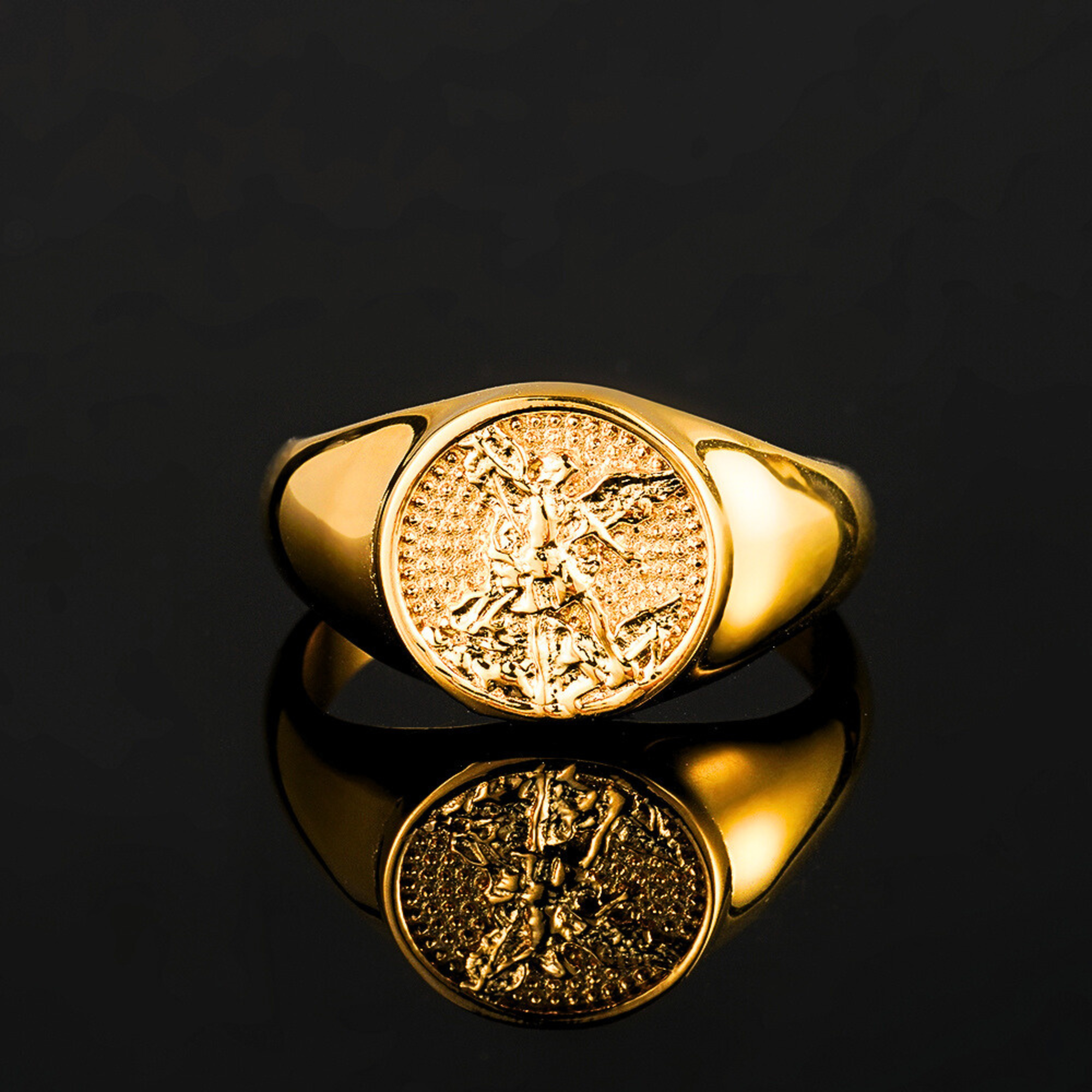 Saint Michael Sovereign Ring - Mens Ring - By Twistedpendant