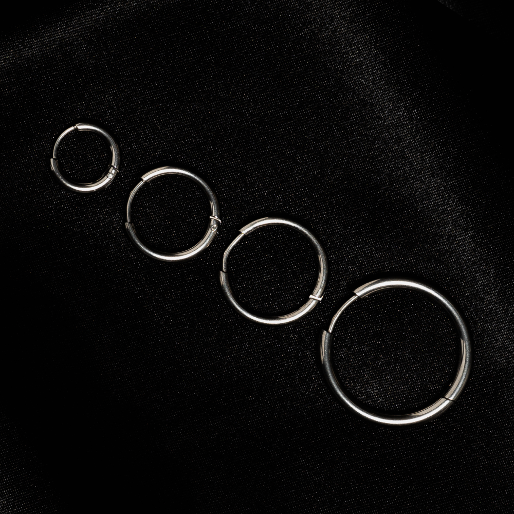 Mens Silver Hoop Earrings - Huggie / Thick Hoops For Men By Twistedpendant