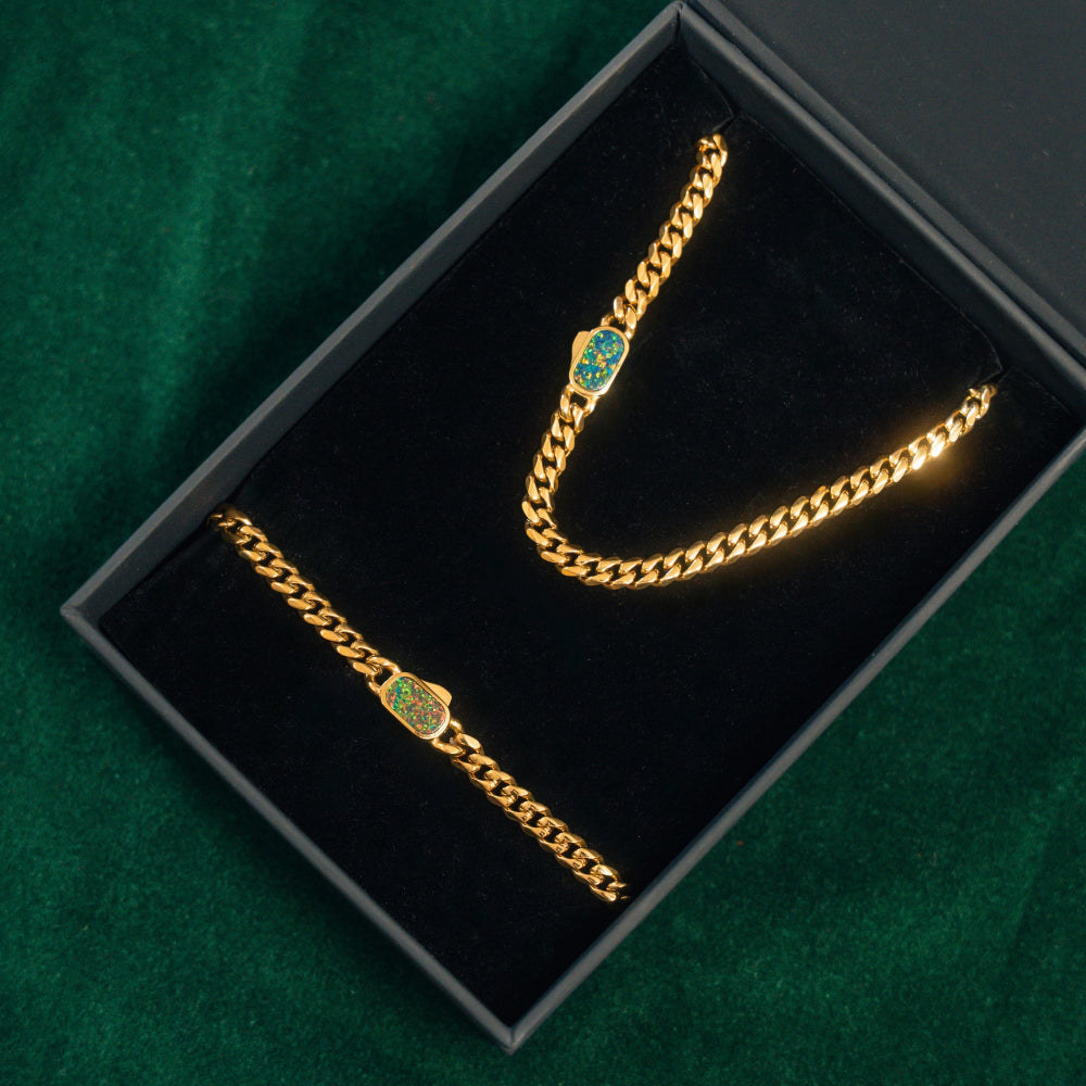 Opal Cuban Set - Gold