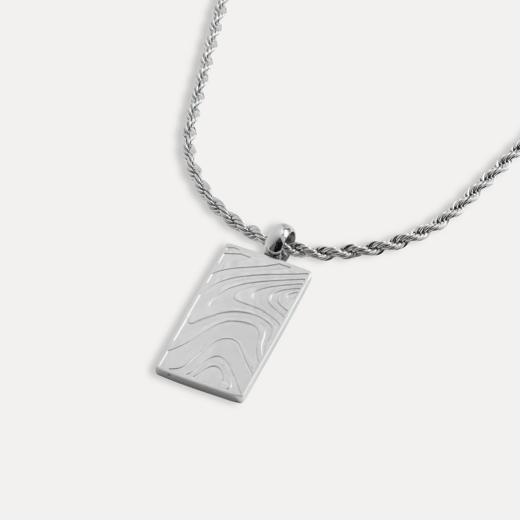 Silver Wave Pendant | Mens Silver Necklaces - By Twistedpendant