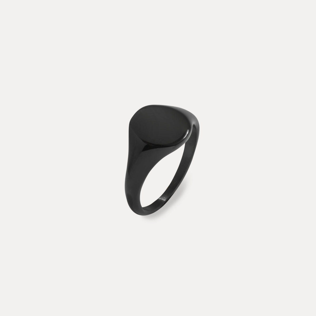 Smooth Signet Ring - Black