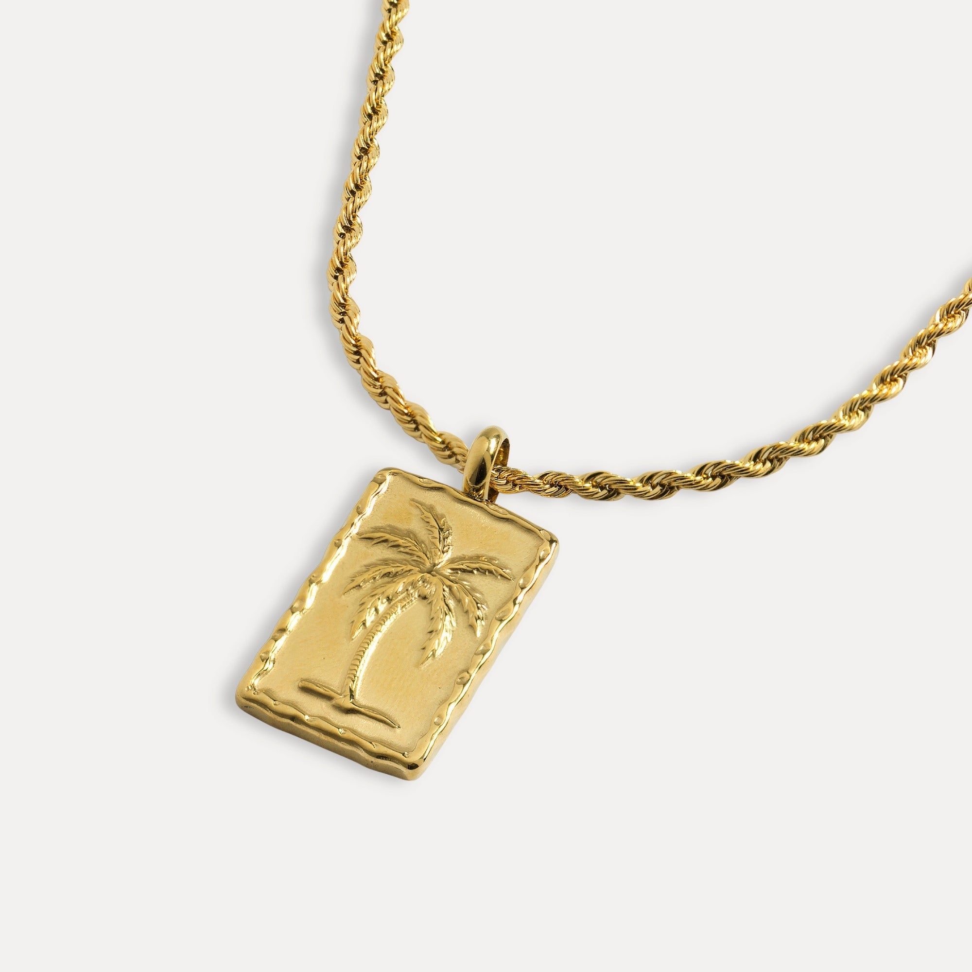 Gold Palm Tree Pendant Necklace - Men's Gold Necklaces | Twistedpendant
