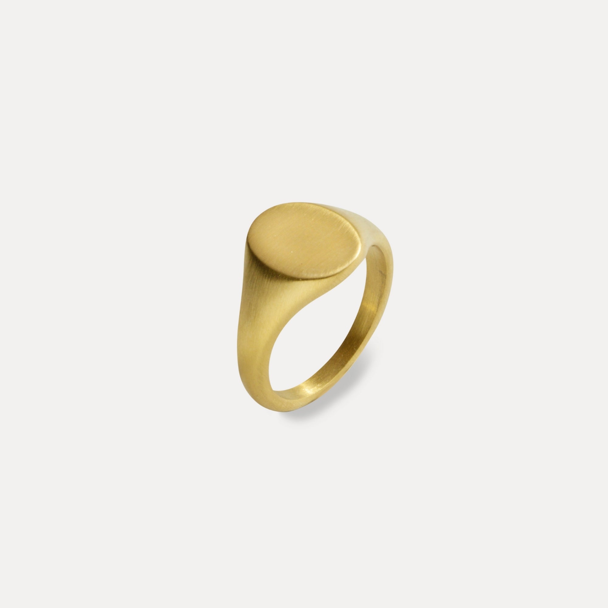 18K Gold Matte Signet Ring Men - Mens Gold Rings | By Twistedpendant