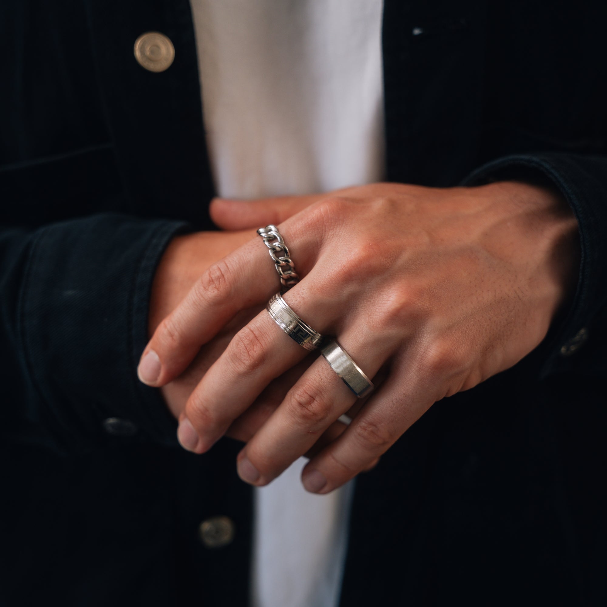 Twisted Cuban Band Ring - Silver