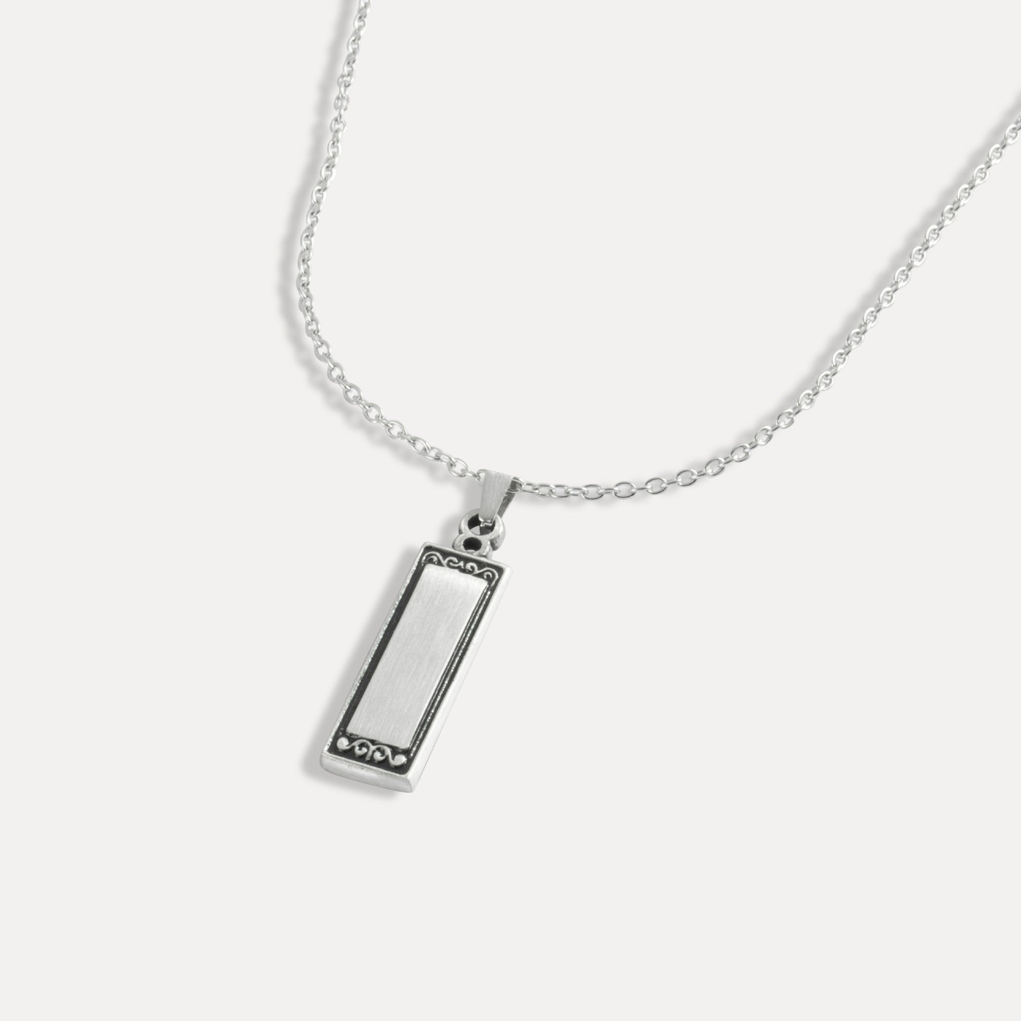 Silver Monolith Pendant - Mens Silver Necklaces - By Twistedpendant