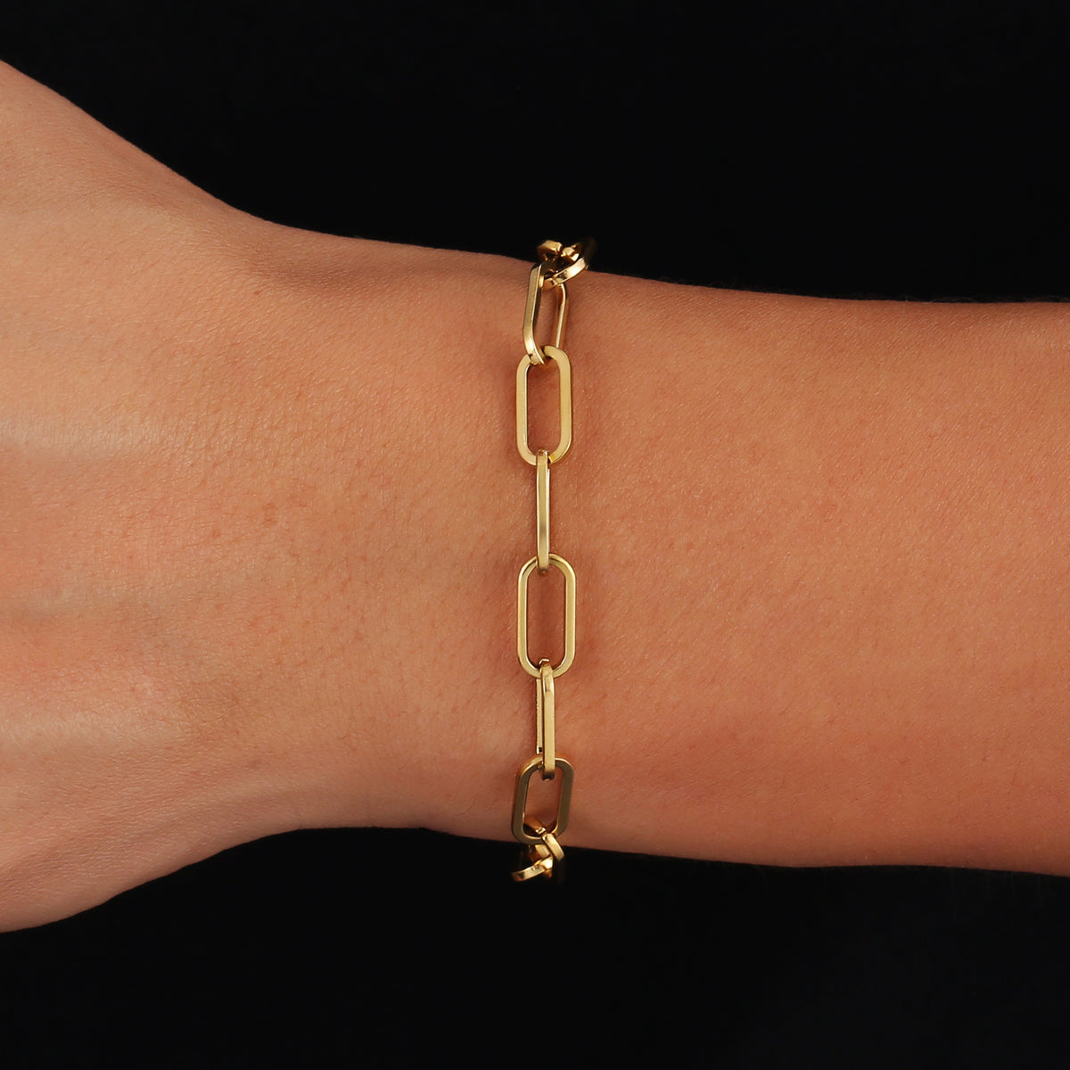 Gold Paperclip Bracelet (6MM)