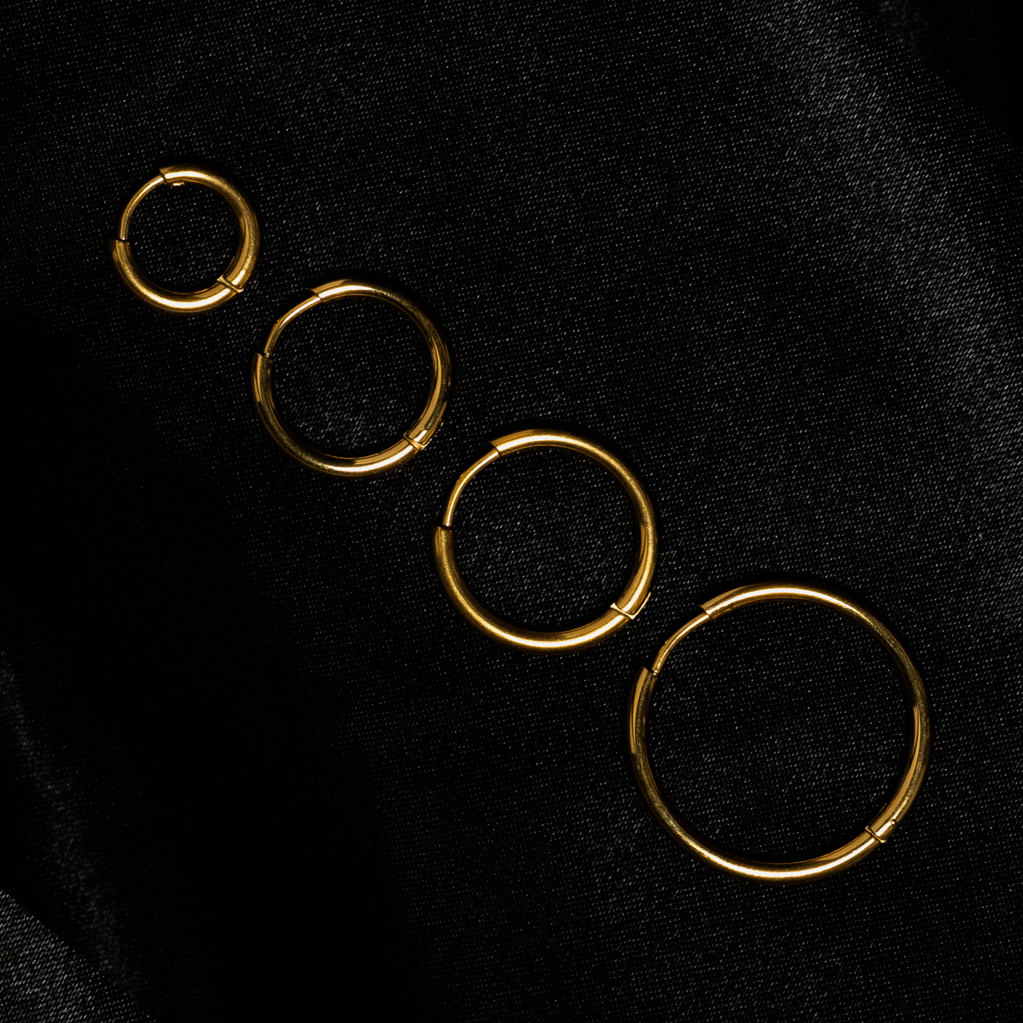 Mens Gold Hoop Earrings - Thick 18K Gold Hoops For Men By Twistedpendant