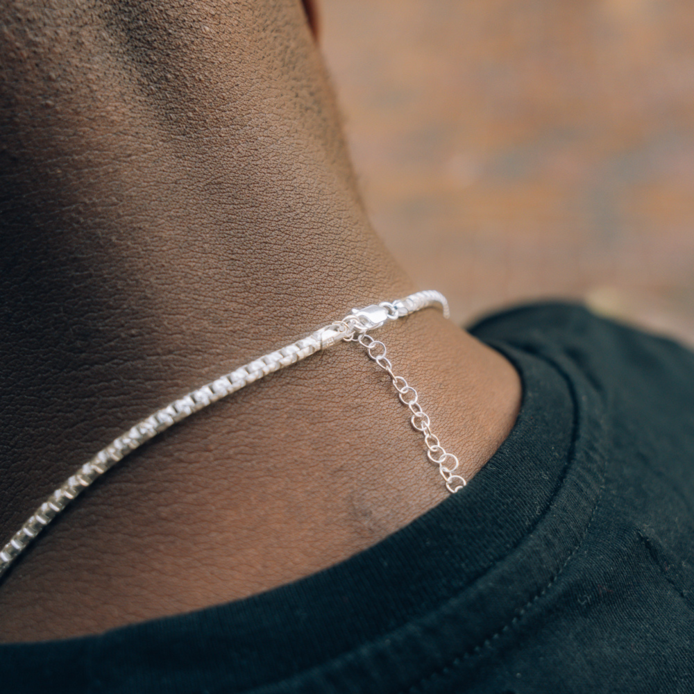 925 Sterling Silver Box Chain Necklace - Mens Necklaces - By Twistedpendant