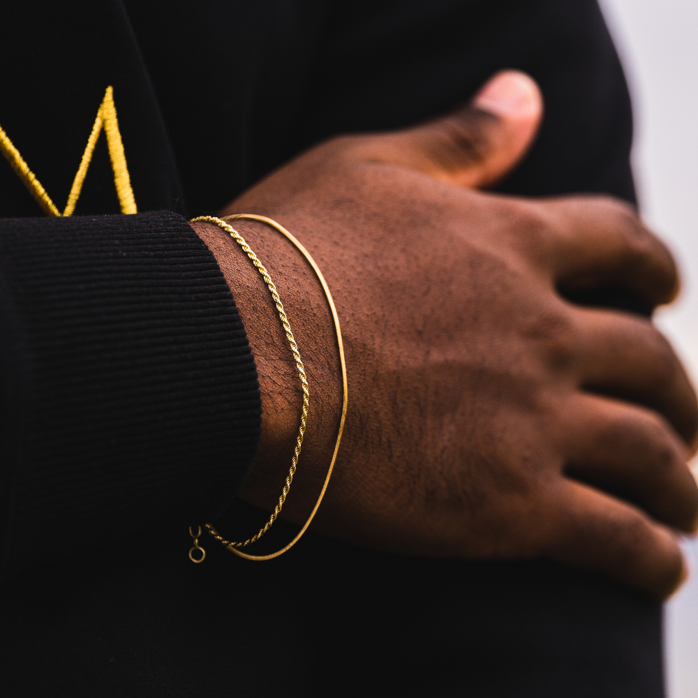 Thin Gold Snake Bracelet - Thin Bracelets Chains For Men | By Twistedpendant