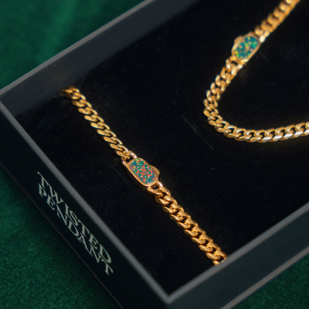 Opal Cuban Set - Gold