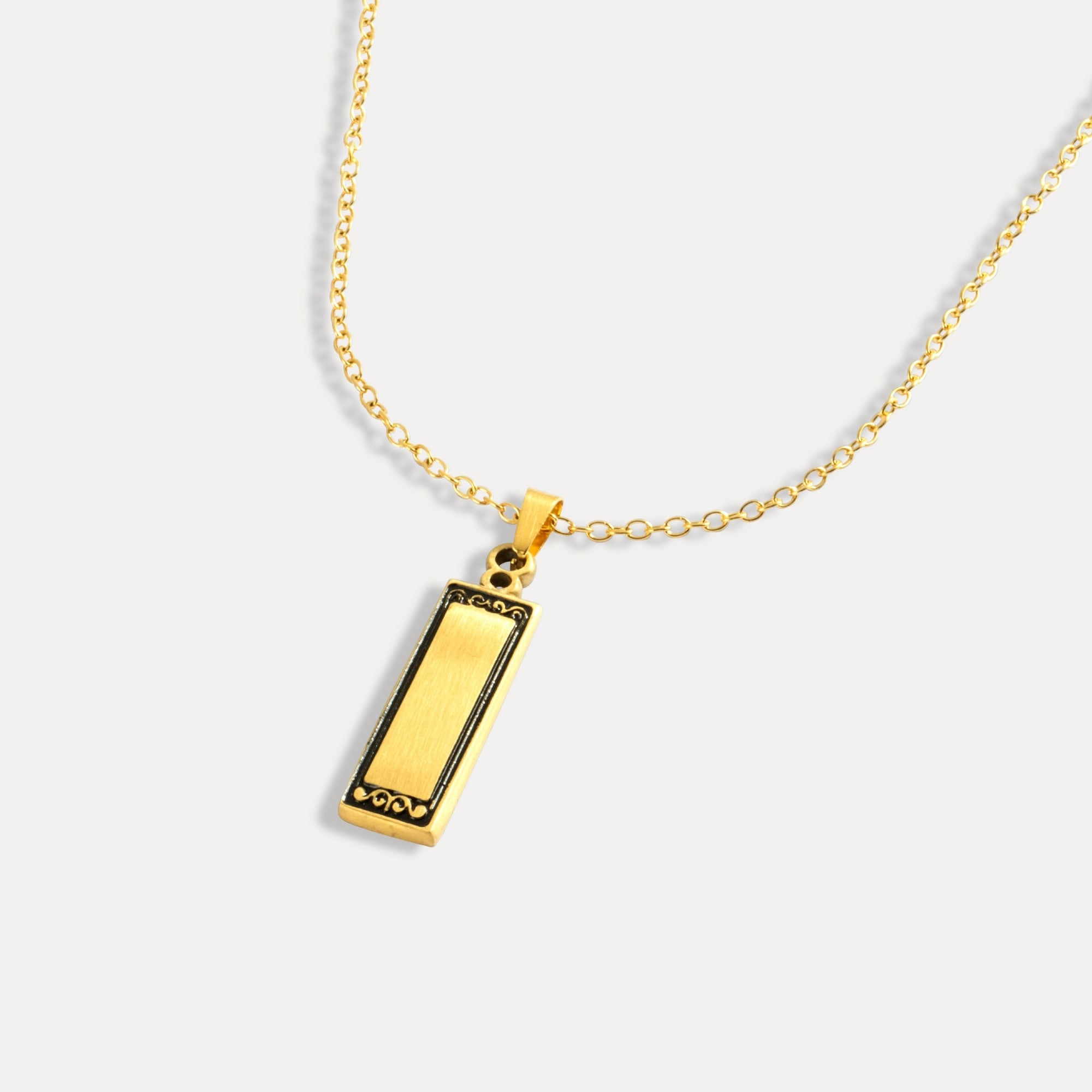Gold Monolith Pendant - Mens Gold Necklaces - By Twistedpendant