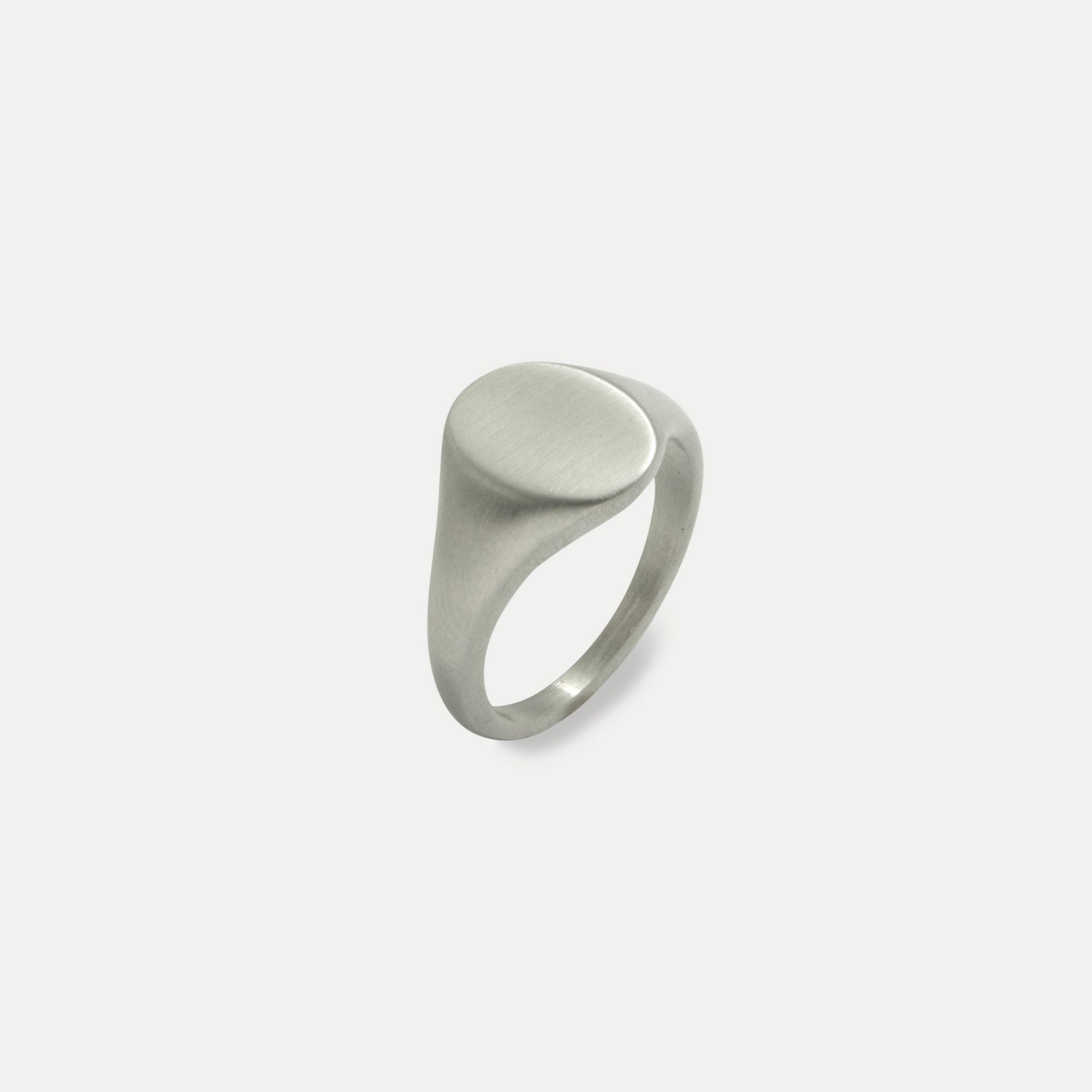 Silver Brushed Signet Ring Men - Mens Silver Rings | By Twistedpendant