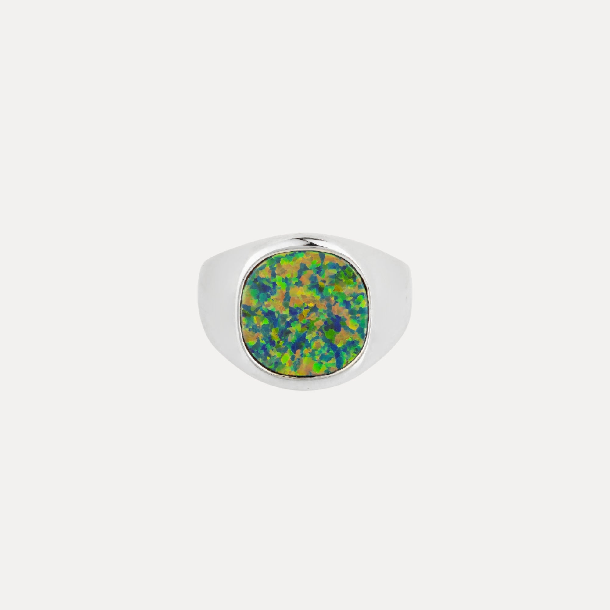 Large Opal Signet Ring - Gold