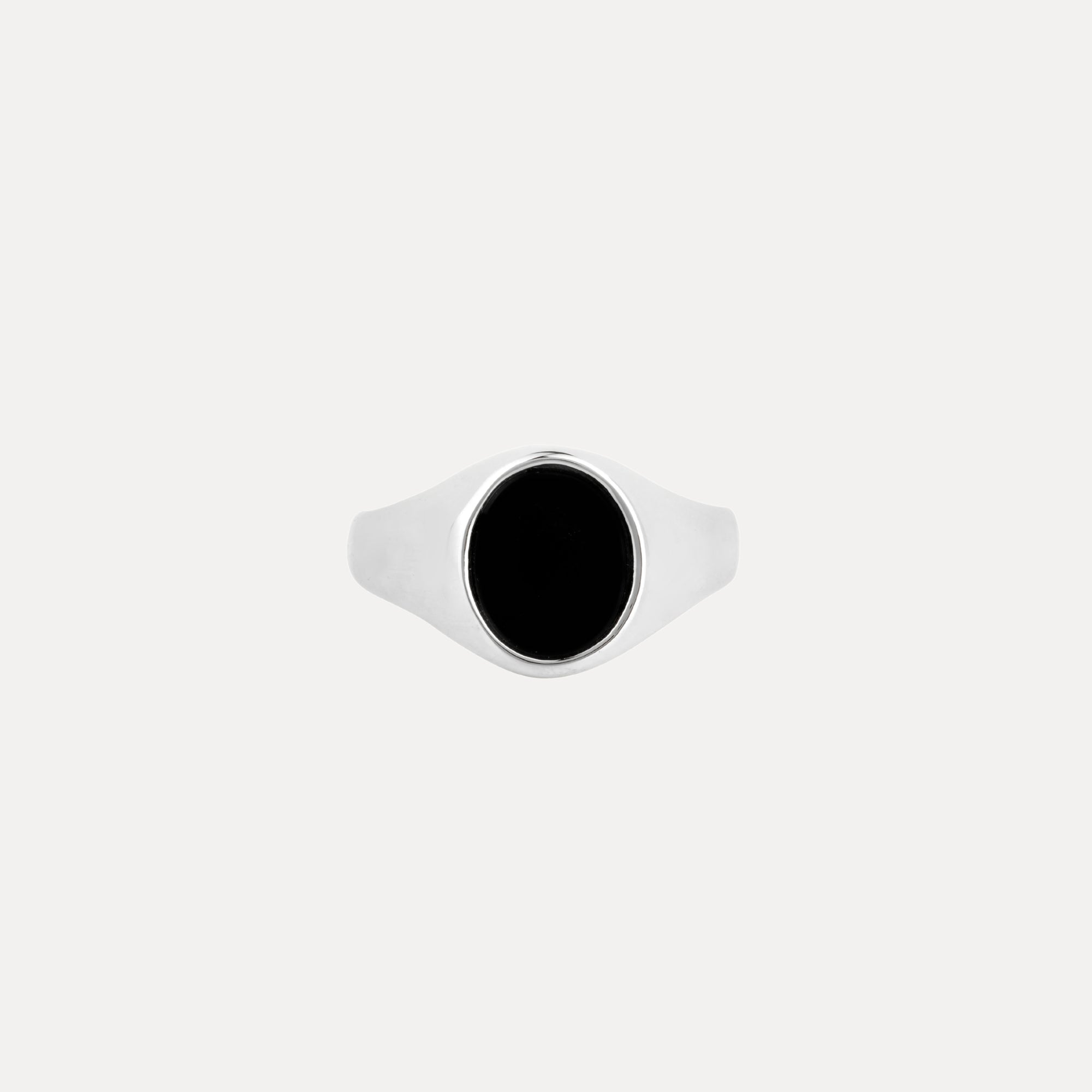 Black Onyx Signet Ring - Silver