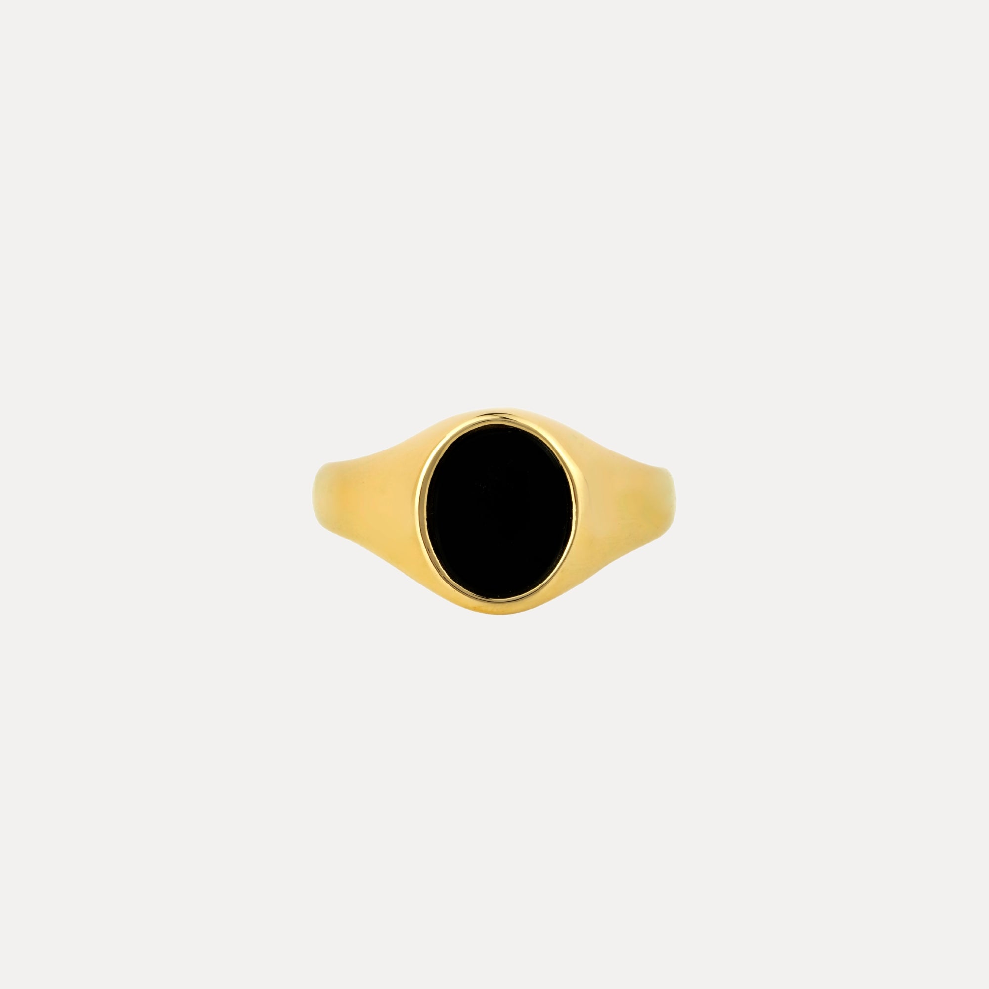 Black Onyx Signet Ring - Gold