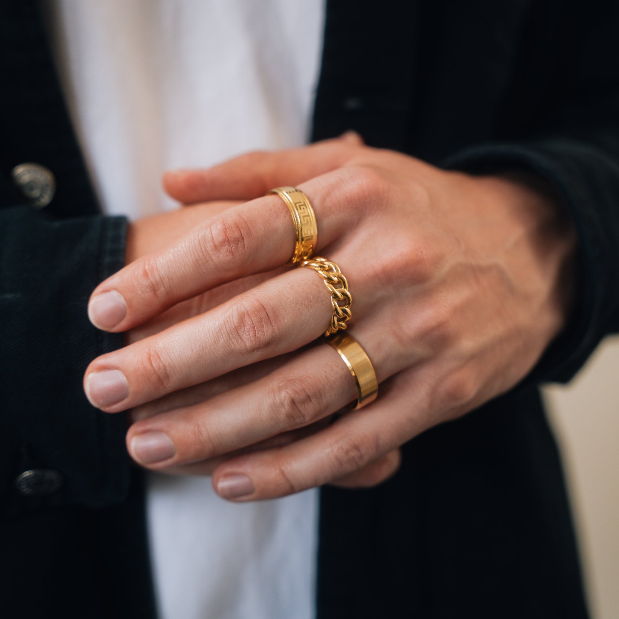 Twisted Cuban Band Ring - Gold