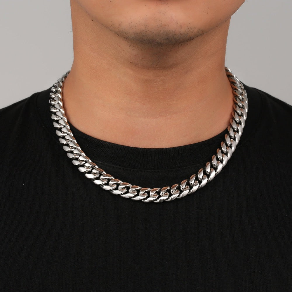 Silver Chunky Cuban Chain (12MM) - Statement Jewellery | Twistedpendant