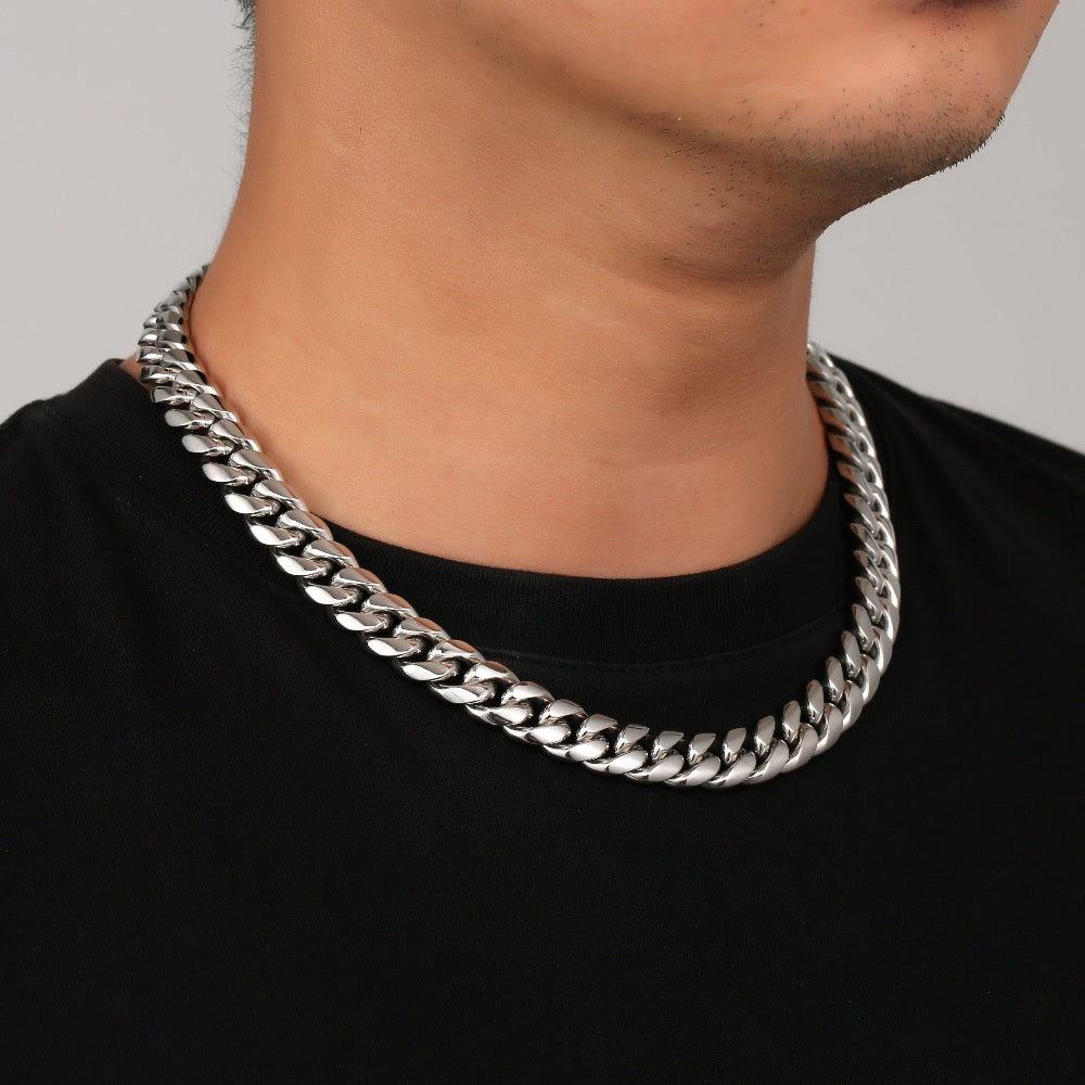 Silver Chunky Cuban Chain (12MM) - Statement Jewellery | Twistedpendant