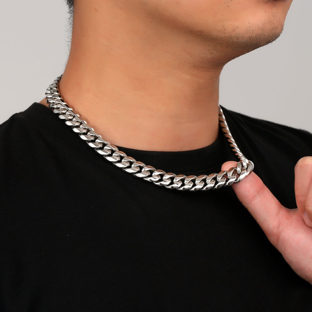 Silver Chunky Cuban Chain (12MM) - Statement Jewellery | Twistedpendant