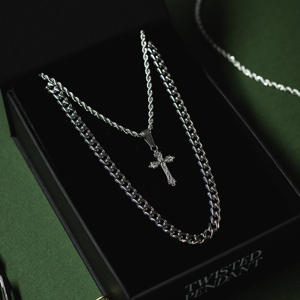 Micro Vintage Cross Set (Silver)
