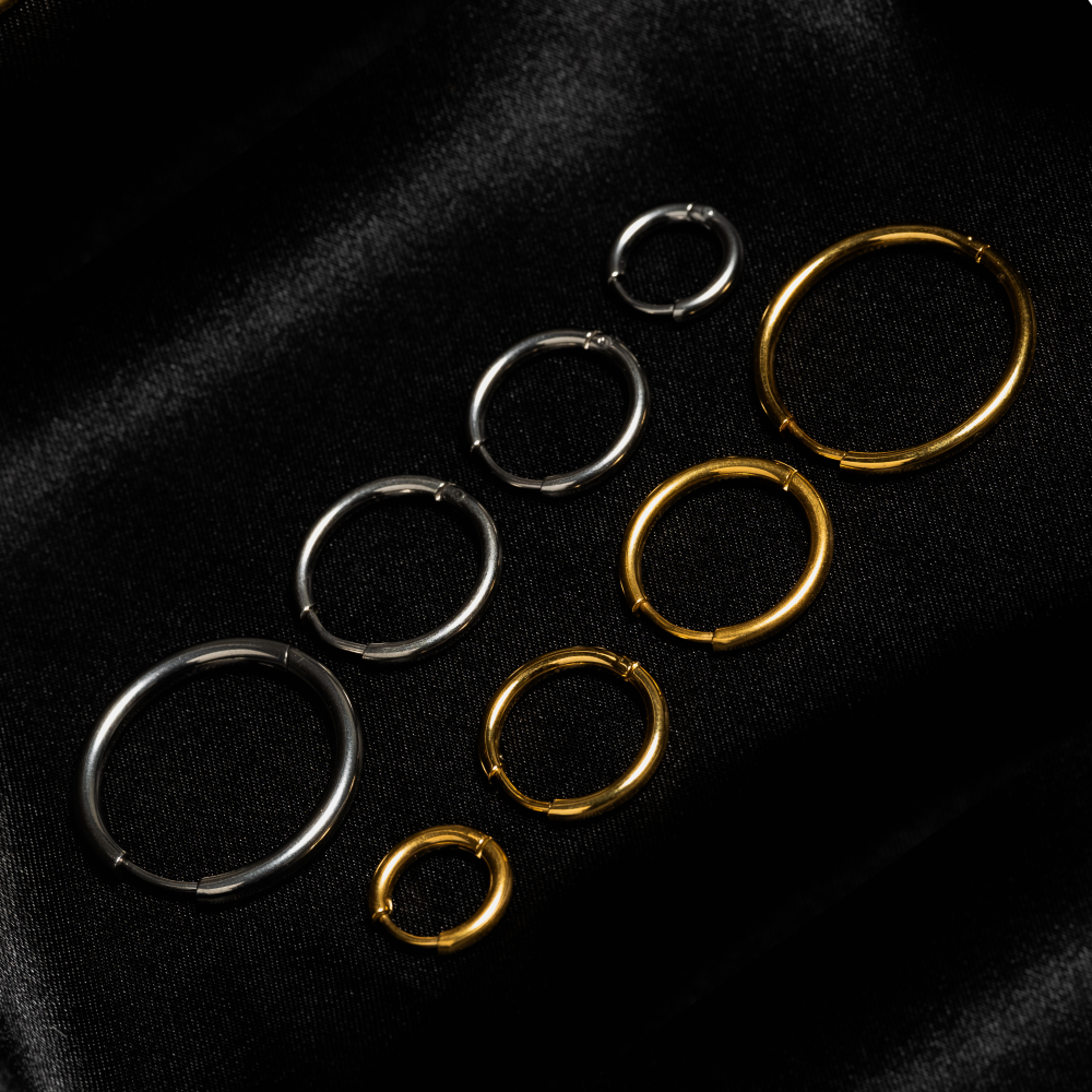 Mens Gold Hoop Earrings - Thick 18K Gold Hoops For Men By Twistedpendant