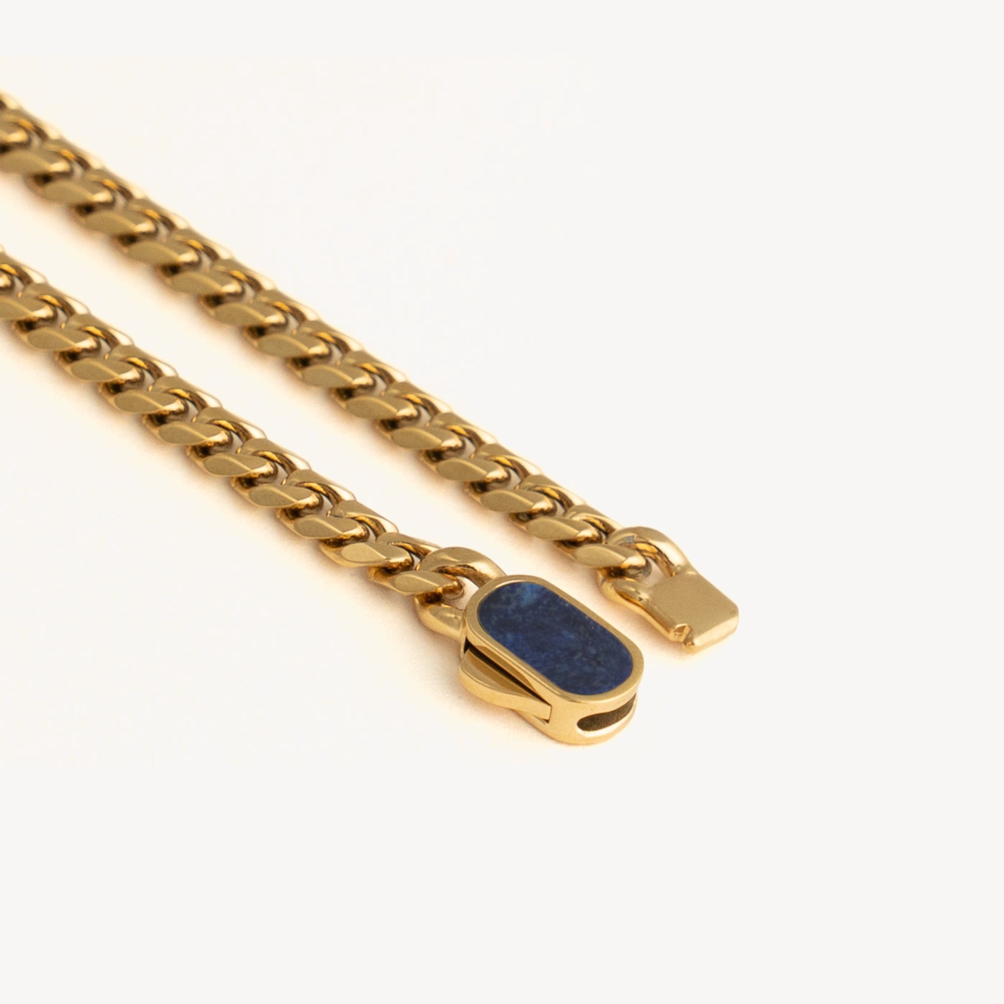 Lapis Cuban Bracelet (5MM) - Gold