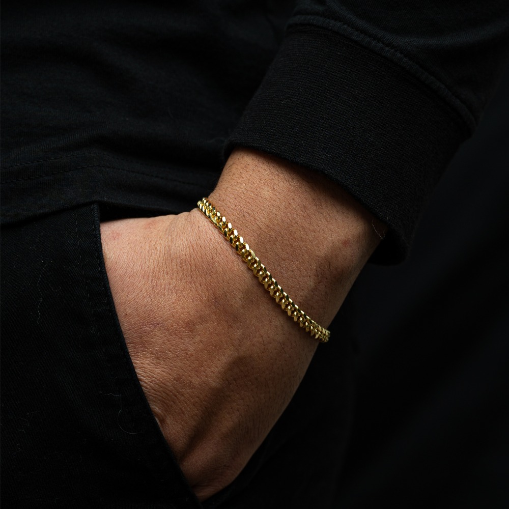 23K Gold Plated Miami Cuban Bracelet Men | By Twistedpendant