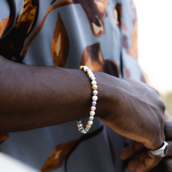 Multi Colour Pearl Bracelet For Men  - Men's Pearls | Twistedpendant