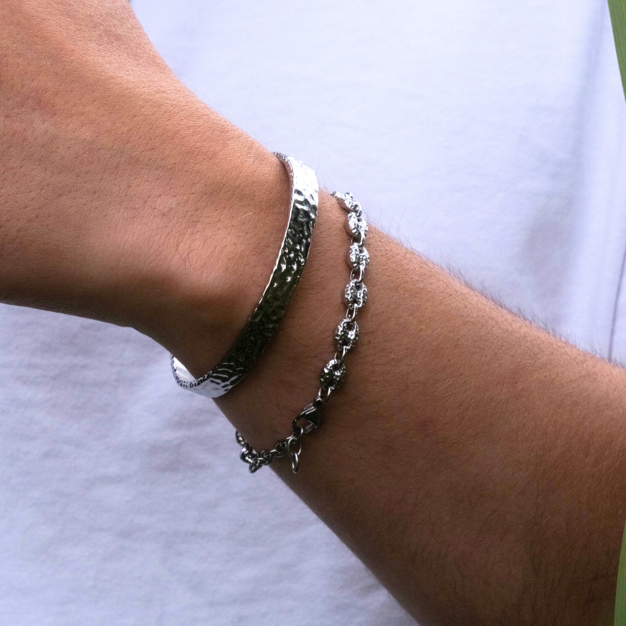 Gold Cuff + Mariner Stack Bracelet