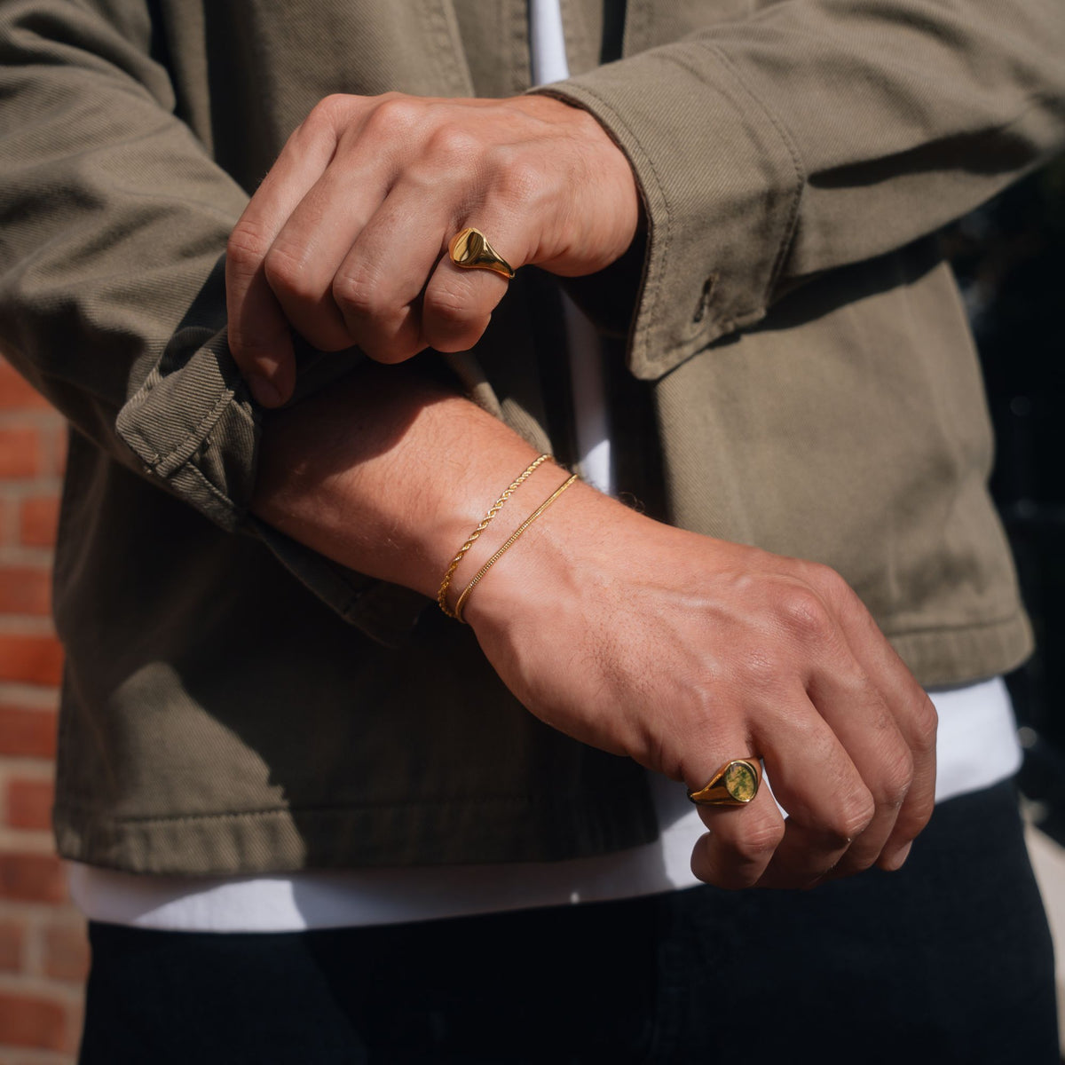 Gold Rope + Snake Stack Bracelet