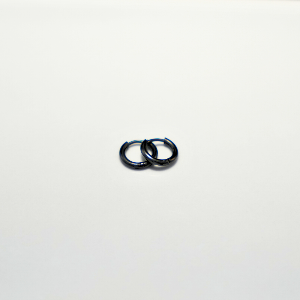 Mens Earrings - Black Hoop Earring For Men - By Twistedpendant