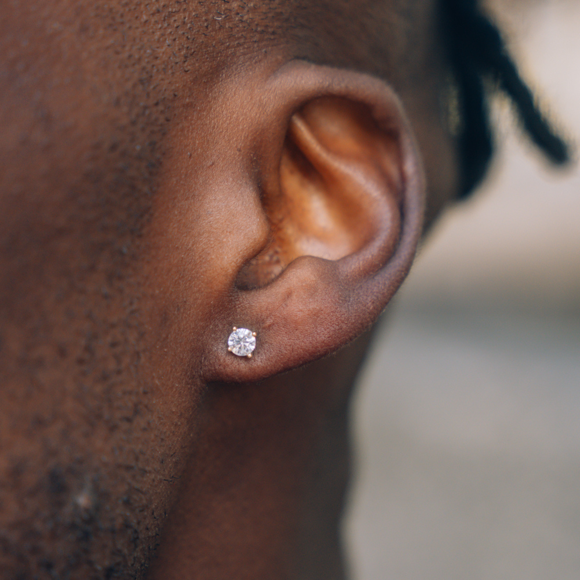 Gold Moissanite Diamond Stud Earrings Mens Earrings By